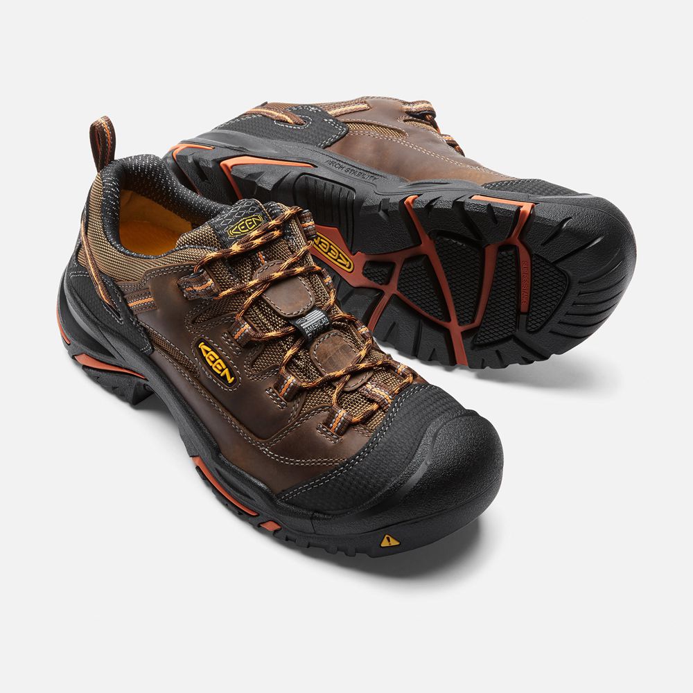 Chaussures de Travail Keen Homme Marron/Orange | Braddock Basse (Soft Toe) | ESOUV-1462